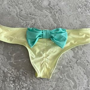 Hollister Cute Bow Cheeky Bikini Bottoms Neon